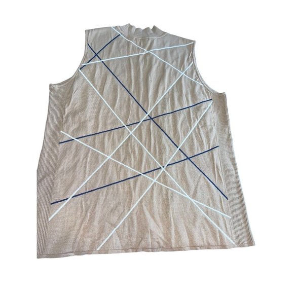 ALFANI Women's XL Mock-Neck Striped Sweater in Camel Tan - Picture 6 of 12